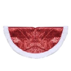 Northlight 20" Red Glittered Mini Christmas Tree Skirt With A Faux Fur Trim 9 Northlight 20" Red Glittered Mini Christmas Tree Skirt With A Faux Fur Trim -Northlight 4611907993203227616