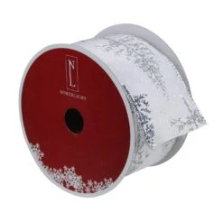 Northlight White And Shimmering Silver Christmas Tree Wired Craft Ribbon 2.5" X 16 Yards 10 Northlight White And Shimmering Silver Christmas Tree Wired Craft Ribbon 2.5" X 16 Yards -Northlight 4611910754315380016