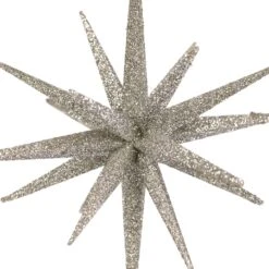 Northlight Sparkling Glitter Starburst Hanging Christmas Ornament - 6" - Silver -Northlight 4611912182149738704