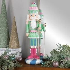 Northlight Pastel Christmas Candy Nutcracker King - 21.75" - Green