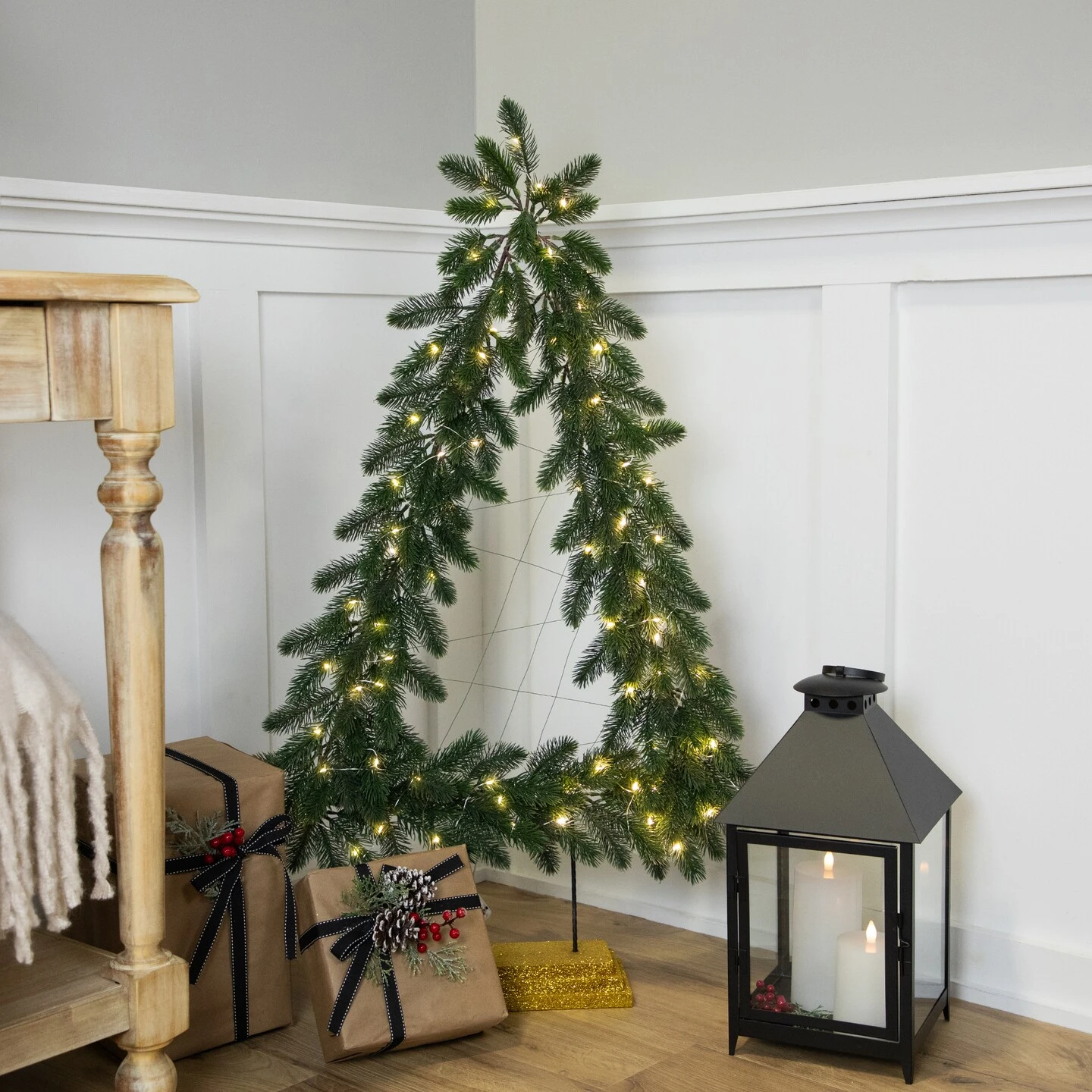 Northlight LED Lighted Pine Garland Christmas Tree Decoration - 3' - Warm White Lights Green 5 Northlight LED Lighted Pine Garland Christmas Tree Decoration - 3' - Warm White Lights Green - Image 3