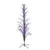 Northlight Pre-lit LED Cascade Outdoor Halloween Twig Tree - 4' Black Wire - Purple Lights
