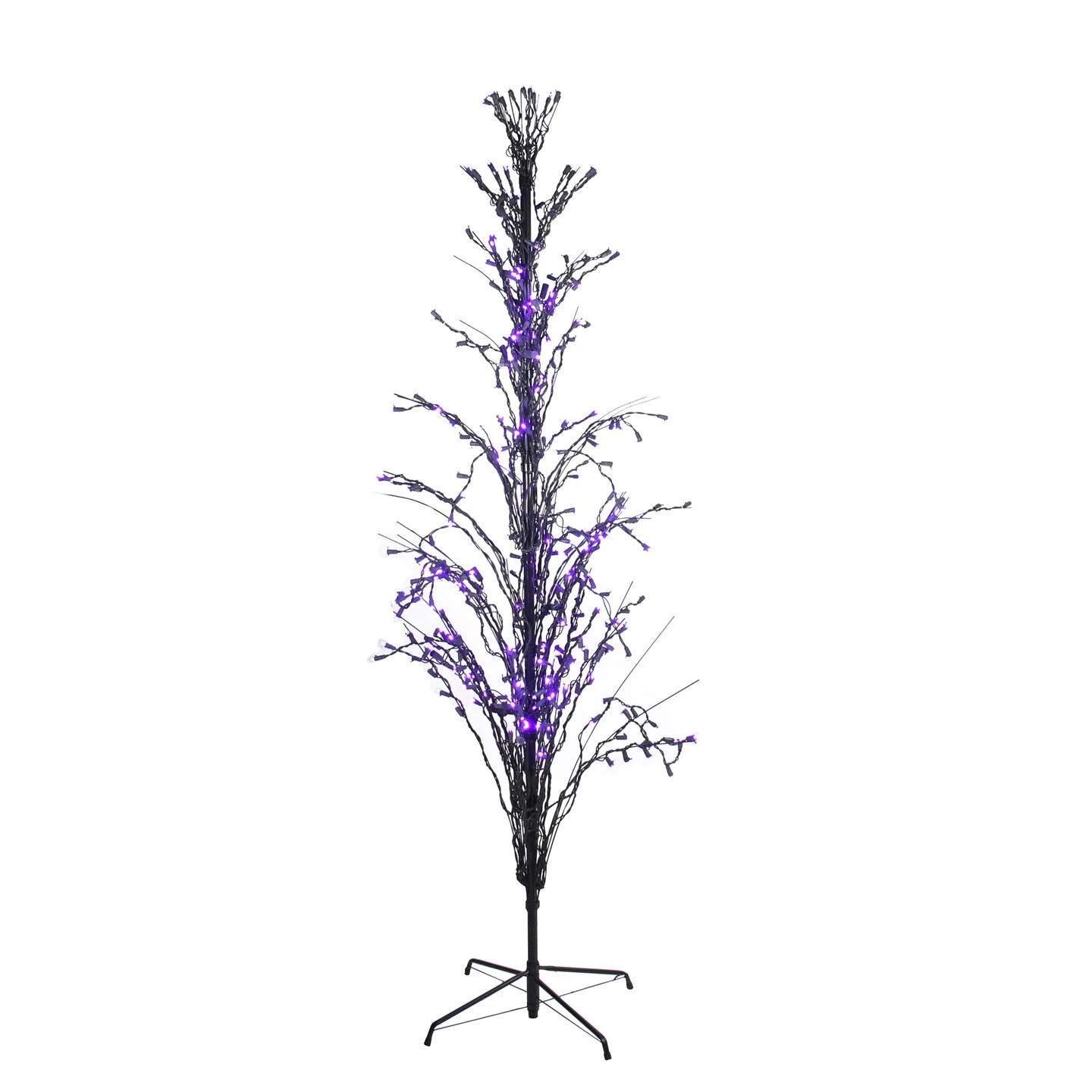 Northlight Pre-Lit Cascade Outdoor Halloween Twig Tree - 6' - Purple Lights Black 7 Northlight Pre-Lit Cascade Outdoor Halloween Twig Tree - 6' - Purple Lights Black - Image 5