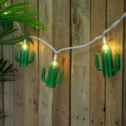 Northlight Green Cactus Patio Light Set - 6' White Wire - 10ct 12 Northlight Green Cactus Patio Light Set - 6' White Wire - 10ct -Northlight 4611943130165247120