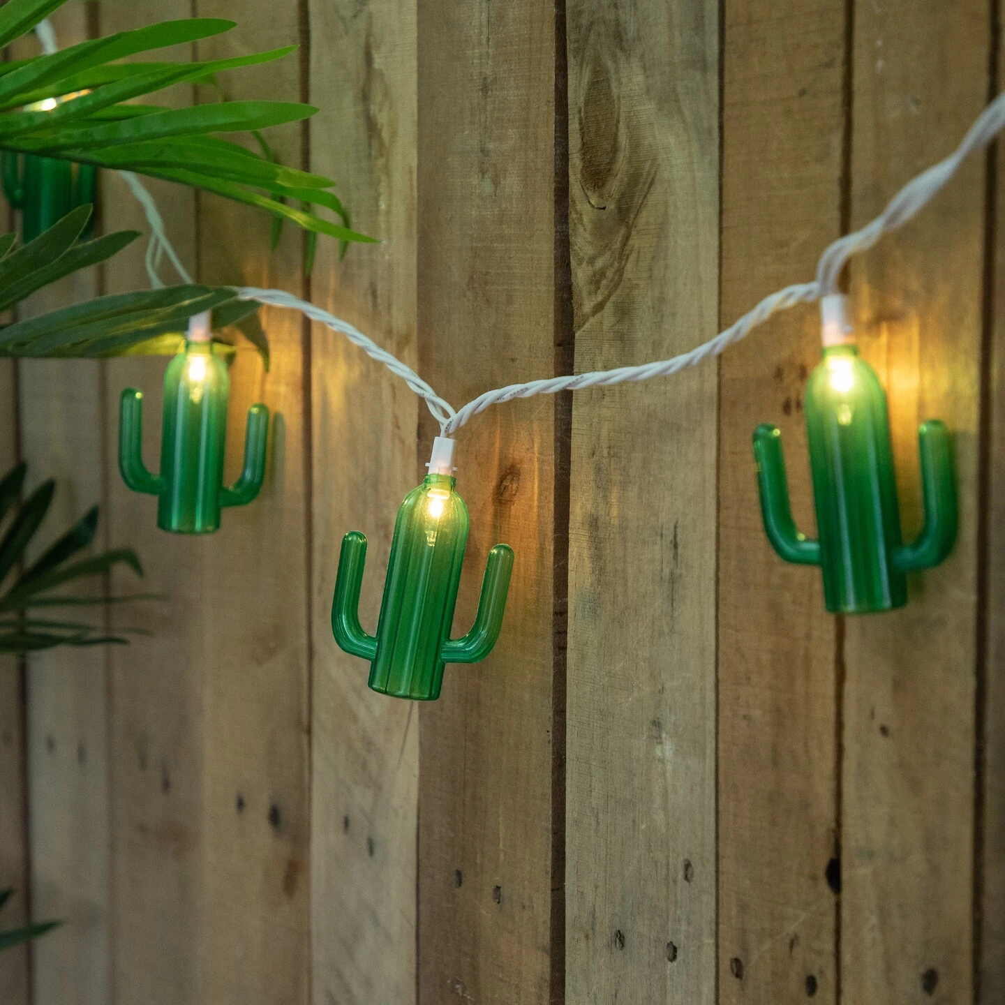 Northlight Green Cactus Patio Light Set - 6' White Wire - 10ct 5 Northlight Green Cactus Patio Light Set - 6' White Wire - 10ct - Image 3