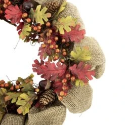 Northlight Rustic Burlap Fall Harvest Wreath With Acorns And Berries, 18-Inch Red 16 Northlight Rustic Burlap Fall Harvest Wreath With Acorns And Berries, 18-Inch Red -Northlight 4611955593033923552