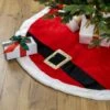 Northlight 48" Red And White Velveteen Santa Claus Belt Buckle Christmas Tree Skirt 1 Northlight 48" Red And White Velveteen Santa Claus Belt Buckle Christmas Tree Skirt -Northlight 4611959419716150368