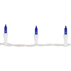 Northlight Mini Incandescent Christmas Lights - Blue - 10' White Wire - 50ct 13 Northlight Mini Incandescent Christmas Lights - Blue - 10' White Wire - 50ct -Northlight 4611964904493541392