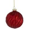 Northlight 4ct Red Swirls Glittered Christmas Ball Ornaments 3" (80mm) -Northlight 4611966172633738080