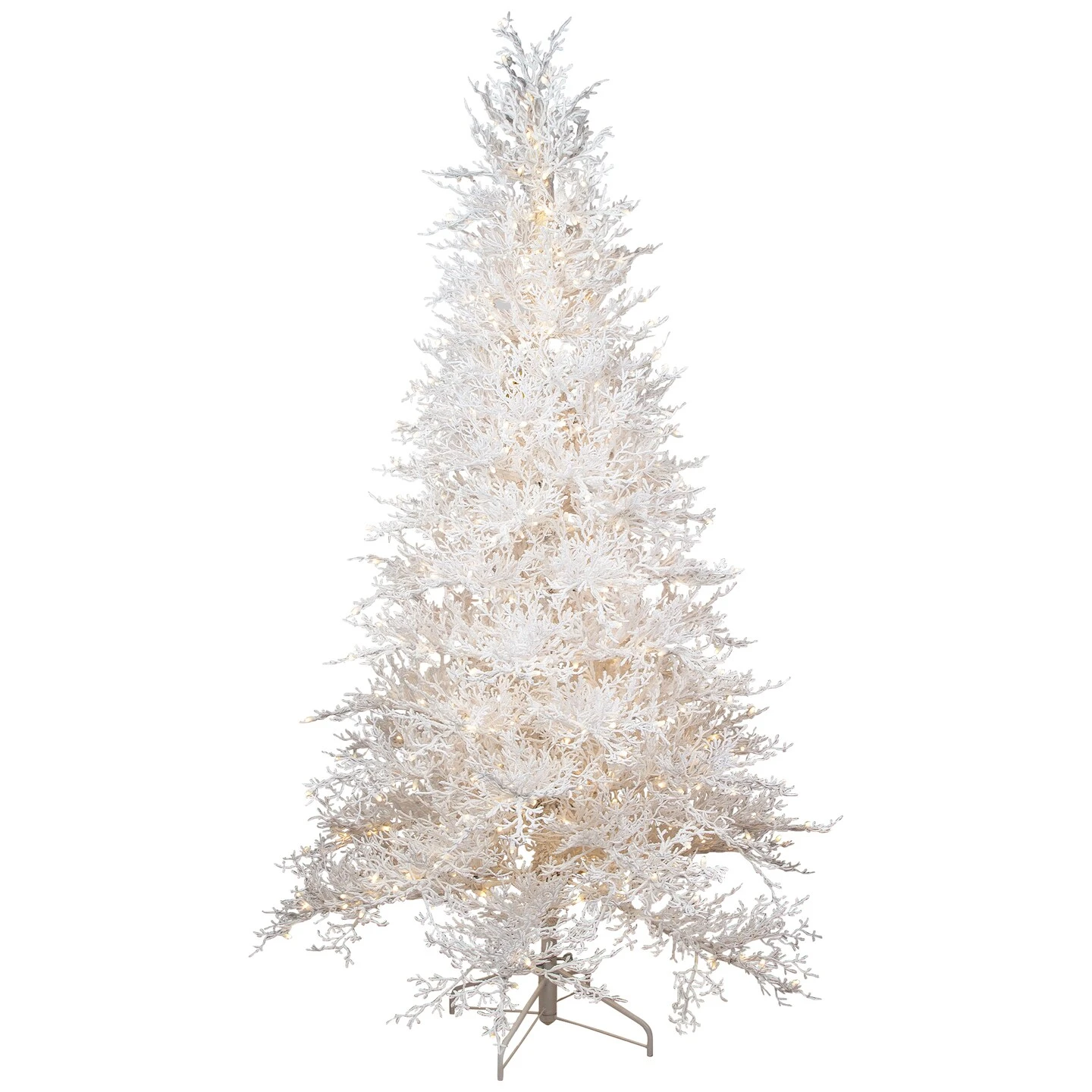 Northlight Pre-Lit Flocked Twig Artificial Christmas Tree - 6.5' - Warm White LED 5 Northlight Pre-Lit Flocked Twig Artificial Christmas Tree - 6.5' - Warm White LED - Image 3