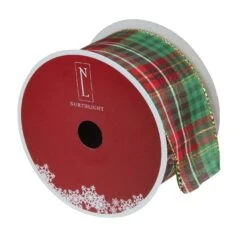 Northlight Red And Green Plaid Christmas Wired Craft Ribbon 2.5" X 16 Yards -Northlight 4611977736477844784