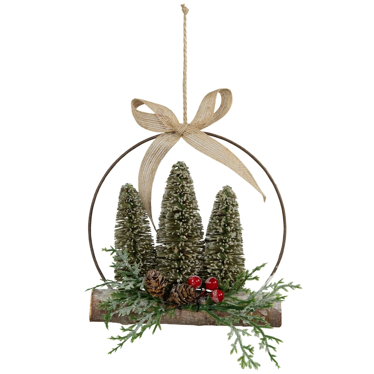 Northlight Frosted Mini Bottle Brush Trees Christmas Ornament - 7" Green 5 Northlight Frosted Mini Bottle Brush Trees Christmas Ornament - 7" Green - Image 3