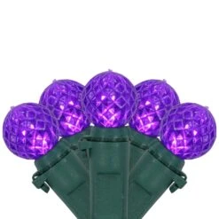 Northlight LED G12 Berry Christmas Lights - Purple - 16' Green Wire - 50 Ct -Northlight 4611993440647986192 1