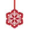 Northlight Wooden Snowflake Cutout Christmas Ornament - 6" - Red And White 1 Northlight Wooden Snowflake Cutout Christmas Ornament - 6" - Red And White -Northlight 4612001387170531680