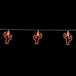 Northlight LED Cactus Patio Light Set - Orange - 4' Clear Wire - 10ct 15 Northlight LED Cactus Patio Light Set - Orange - 4' Clear Wire - 10ct -Northlight 4612018794118808752