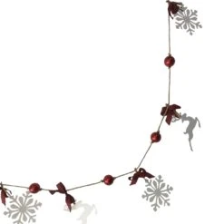 Northlight 4.25' Snowflake And Reindeer Christmas Garland With Ball Ornaments - Unlit White 10 Northlight 4.25' Snowflake And Reindeer Christmas Garland With Ball Ornaments - Unlit White -Northlight 4612029674334803280