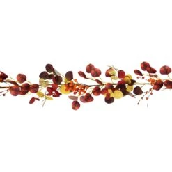 Northlight 5' X 8" Berries And Leaves Artificial Fall Harvest Garland, Unlit Red -Northlight 4612045962106471952