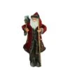 Northlight 48" Red And Brown Santa Claus With Walking Stick Standing Christmas Figure