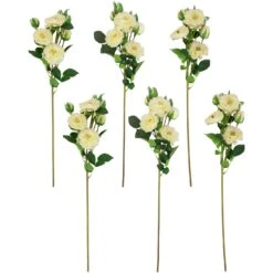 Northlight Real Touch™ White Artificial Camellia Rose Floral Sprays, Set Of 6 - 23" -Northlight 4612049471950152352 2
