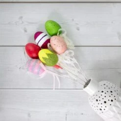 Northlight Set Of 6 Colorful Speckled And Glittered Easter Egg Picks, 14.5" Pink 12 Northlight Set Of 6 Colorful Speckled And Glittered Easter Egg Picks, 14.5" Pink -Northlight 4612049471997338272