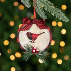 Northlight Plaid Cardinal Disc Christmas Ornament - 4" - Red And Black 10 Northlight Plaid Cardinal Disc Christmas Ornament - 4" - Red And Black -Northlight 4612049472007824032