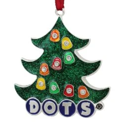 Northlight Christmas Tree "DOTS" Candy Logo Ornament With European Crystals - 3" - Multicolor Green -Northlight 4612049472157770400 2