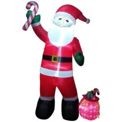Northlight LED LIghted Inflatable Santa Claus With Toy Sack Outdoor Christmas Decoration - 8' Red