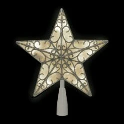 Northlight 9" LED Lighted Silver Glitter Star Christmas Tree Topper, Warm White Lights -Northlight 4612049472521626272