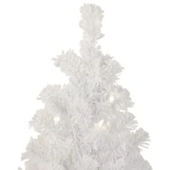 Northlight 3.5' Pre-Lit Potted Flocked Winter Pine White Tinsel Artificial Christmas Tree, Clear Lights Green -Northlight 4612049472676815520