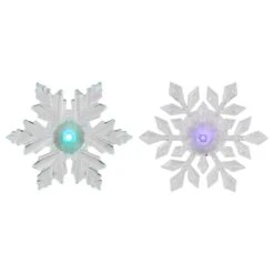 Northlight LED Lighted Icy Crystal Snowflake Christmas Window Decorations - 5.5" - Set Of 2 Clear -Northlight 4612049473217880736