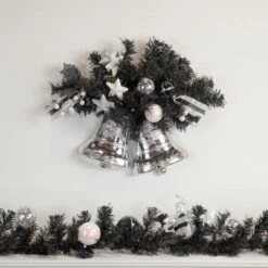 Northlight Pre-Lit Battery Operated Black Pine Artificial Christmas Garland - 9' X 6" -Cool White LED Lights -Northlight 4612049473465344672