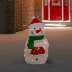 Northlight 32" Lighted 2D Chenille Snowman With Scarf Outdoor Christmas Decoration White 12 Northlight 32" Lighted 2D Chenille Snowman With Scarf Outdoor Christmas Decoration White -Northlight 4612049473570202272