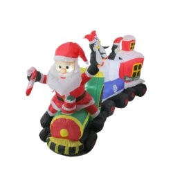 Northlight Lighted Inflatable Santa And Penguins On Train Outdoor Christmas Decoration - 6.5' Red 10 Northlight Lighted Inflatable Santa And Penguins On Train Outdoor Christmas Decoration - 6.5' Red -Northlight 4612054624477232096