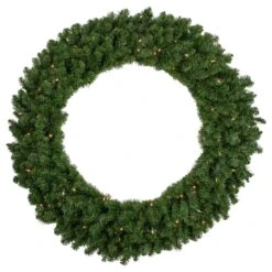 Northlight Pre-Lit Canadian Pine Artificial Christmas Wreath - 48" - Clear Lights Green