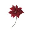 Northlight Velvet Poinsettia Artificial Christmas Stem Spray - 18" - Red -Northlight 4612066309873459872