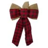 Northlight Burlap And Buffalo Plaid 6-Loop Christmas Bow Decoration - 9" X 14" Red 1 Northlight Burlap And Buffalo Plaid 6-Loop Christmas Bow Decoration - 9" X 14" Red -Northlight 4612066309894431392