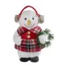 Northlight Plush Girl Snowman With Ear Muffs And Wreath Christmas Figure - 12" White 2 Northlight Plush Girl Snowman With Ear Muffs And Wreath Christmas Figure - 12" White -Northlight 4612066310041232032