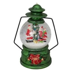 Northlight 8" Santa Claus And Kids By Christmas Tree Lantern Snow Globe Green -Northlight 4612066310209004192 2