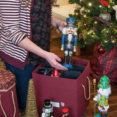 Northlight 14" Burgundy And Gold Holiday Collectibles Storage Box Red 5 Northlight 14" Burgundy And Gold Holiday Collectibles Storage Box Red - Image 3