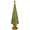 Northlight Christmas Tree Cone On Pedestal With Star Topper Decoration - 23" - Green -Northlight 4612066310542451360