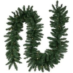 Northlight Pre-Lit Commercial Buffalo Fir Christmas Garland - 50' X 12" - Warm White LED Lights Green