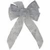 Northlight Glitter Snowflake 6-Loop Sheer Christmas Bow Decoration - 9" X 14" - Silver White -Northlight 4612066311052059296