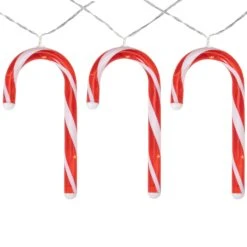 Northlight Candy Cane Christmas Light Set - 4.5' Clear Wire - 10ct Red -Northlight 4612066311094002336