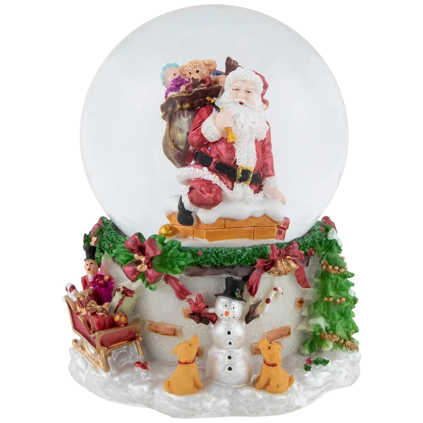 Northlight Santa Claus In Chimney Musical Christmas Snow Globe - 7" Red 4 Northlight Santa Claus In Chimney Musical Christmas Snow Globe - 7" Red - Image 2