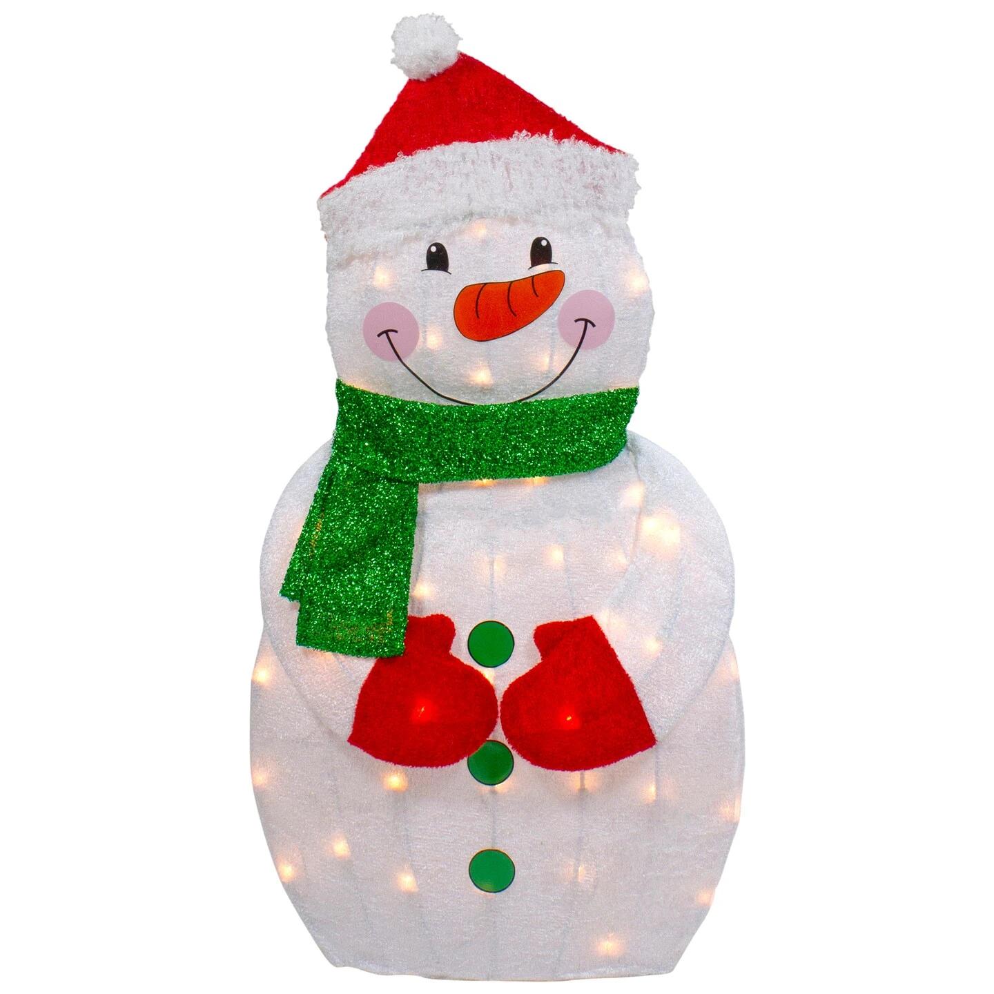 Northlight 32" Lighted 2D Chenille Snowman With Scarf Outdoor Christmas Decoration White 3 Northlight 32" Lighted 2D Chenille Snowman With Scarf Outdoor Christmas Decoration White