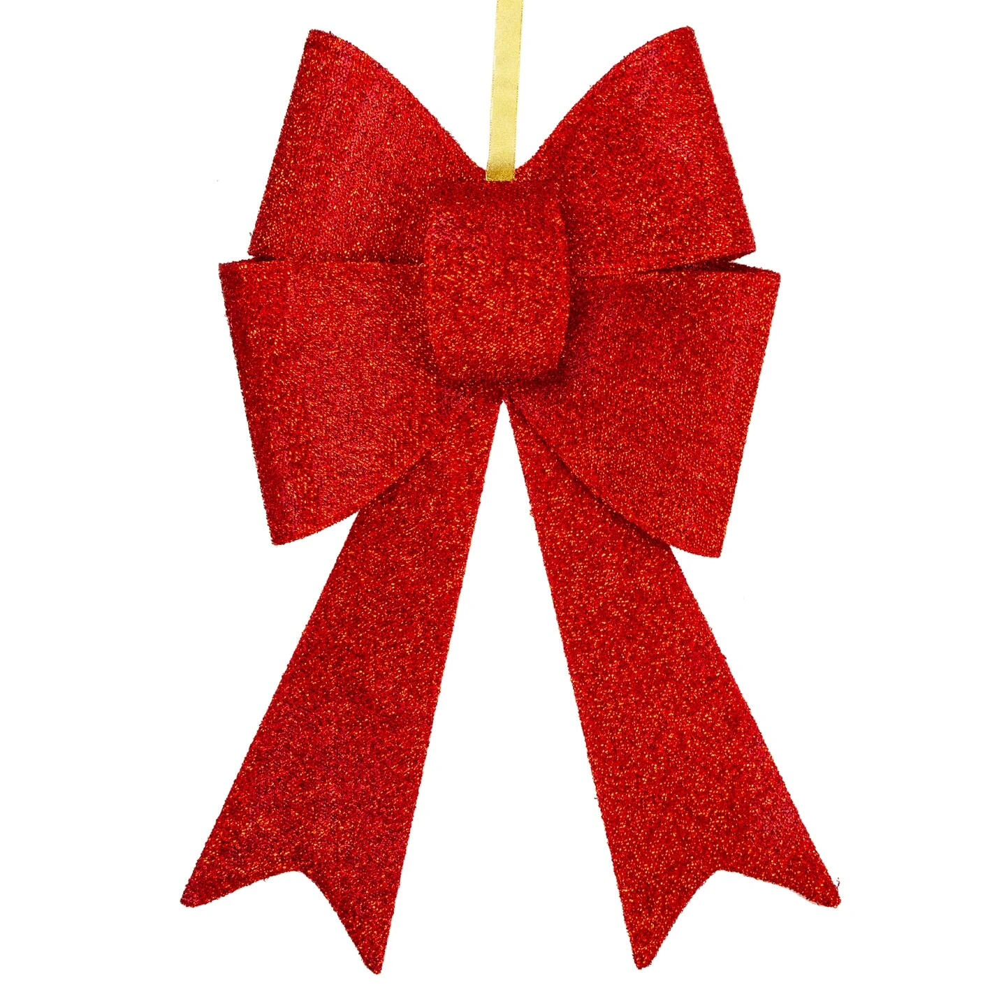 Northlight 26" LED Lighted Red Tinsel Bow Christmas Decoration 4 Northlight 26" LED Lighted Red Tinsel Bow Christmas Decoration - Image 2