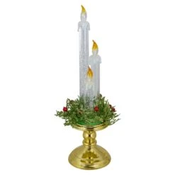 Northlight Lighted Water Candle With Foliage And Berries - 14.5" Gold -Northlight 4612066311723147936 1