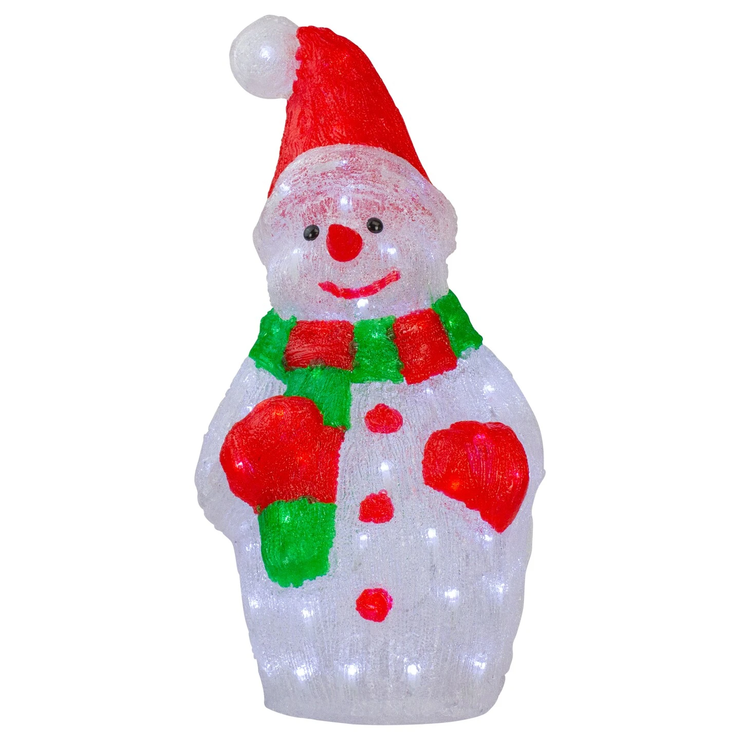 Northlight Lighted Commercial Grade Acrylic Christmas Snowman Display Decoration - 25" White 4 Northlight Lighted Commercial Grade Acrylic Christmas Snowman Display Decoration - 25" White - Image 2