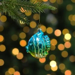 Northlight Tropical Fish Glass Christmas Ornament - 3" - Turquoise And Yellow Blue -Northlight 4612066311792878240