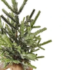 Northlight Frosted Pine Tree With Natural Jute Base Christmas Decoration - 13.25" Green 8 Northlight Frosted Pine Tree With Natural Jute Base Christmas Decoration - 13.25" Green -Northlight 4612067747615026592